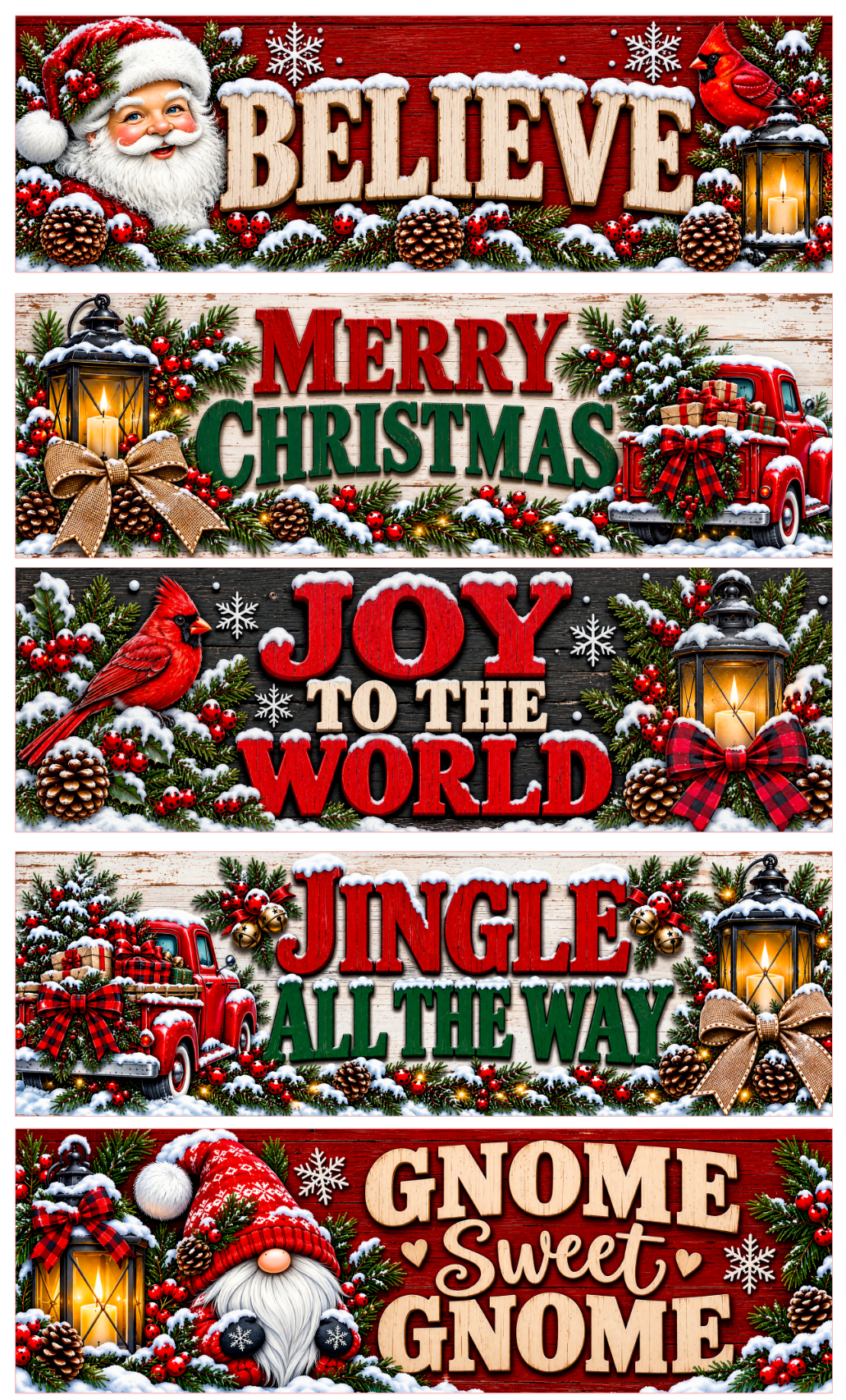 Small Rectangle Interchangeable Holiday Sign Frame