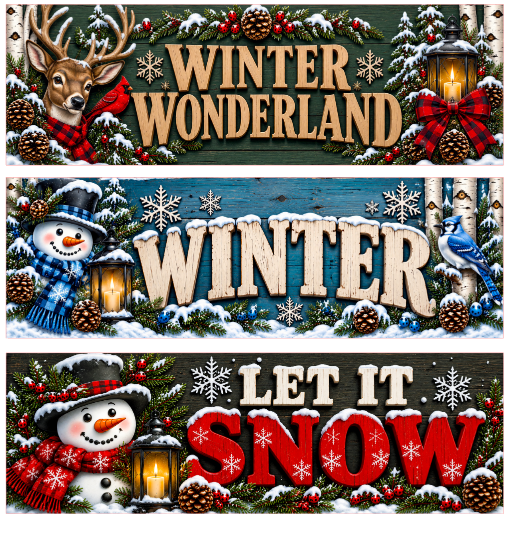 Small Rectangle Interchangeable Holiday Sign Frame